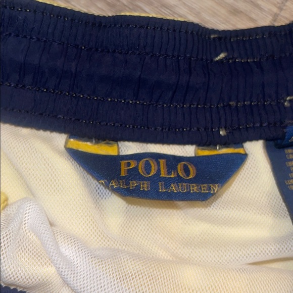 Polo Ralph Lauren Sport yellow swim trunks w front /back pockets szL - Picture 3 of 7